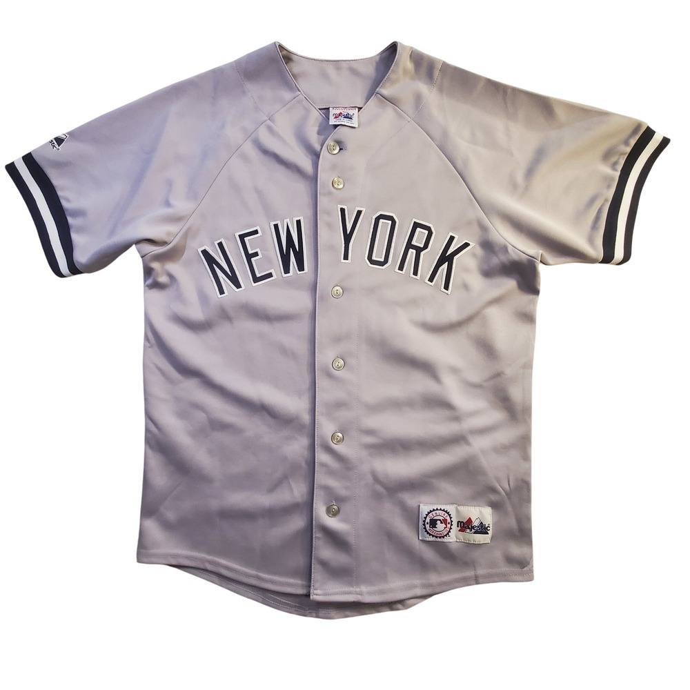 Majestic Authentic Derek Jeter New York Yankees Gray Baseball Jersey Mens Size M